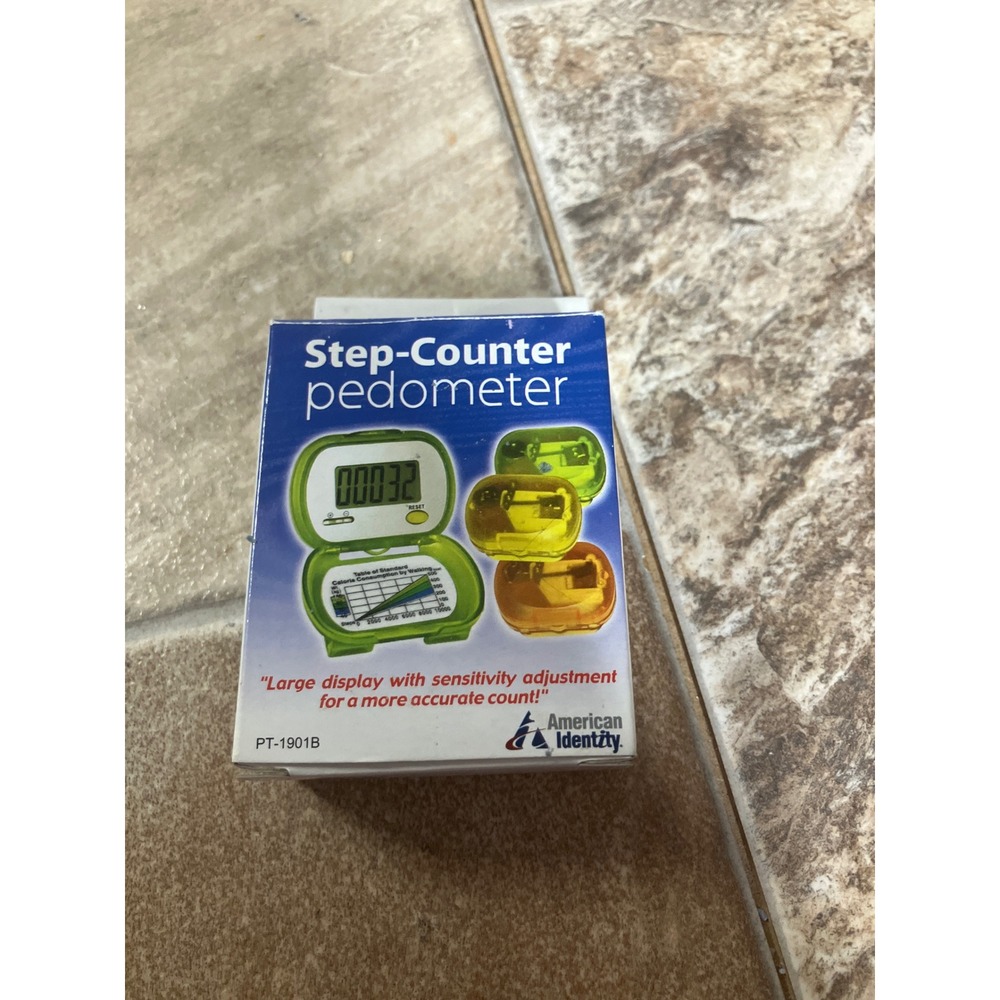 American Identity Step-Counter Pedometer PT-1901B Orange Kaiser Permanente